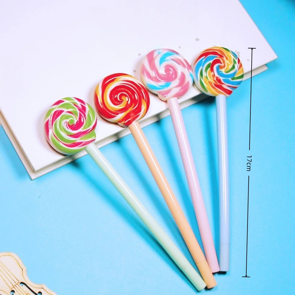 Rainbow Color Lollipop Pens, Birthday Carnival, Baby Shower, Easter Party Favors, School Prize Gift