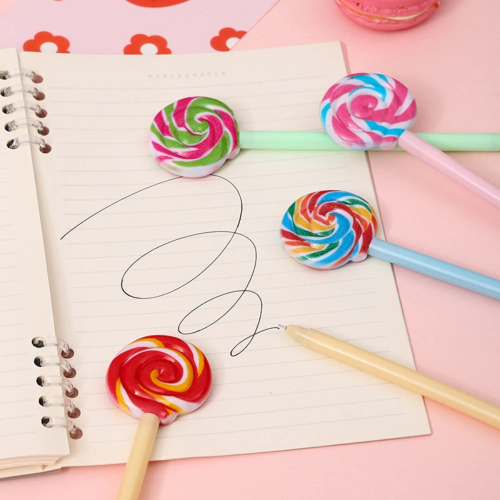 Rainbow Color Lollipop Pens, Birthday Carnival, Baby Shower, Easter Party Favors, School Prize Gift