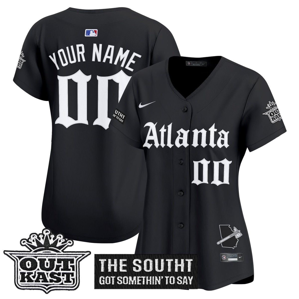 Atlanta Braves 'Gothic South x Outkast Edition' Vapor Premier Limited Custom Jersey - All Stitched