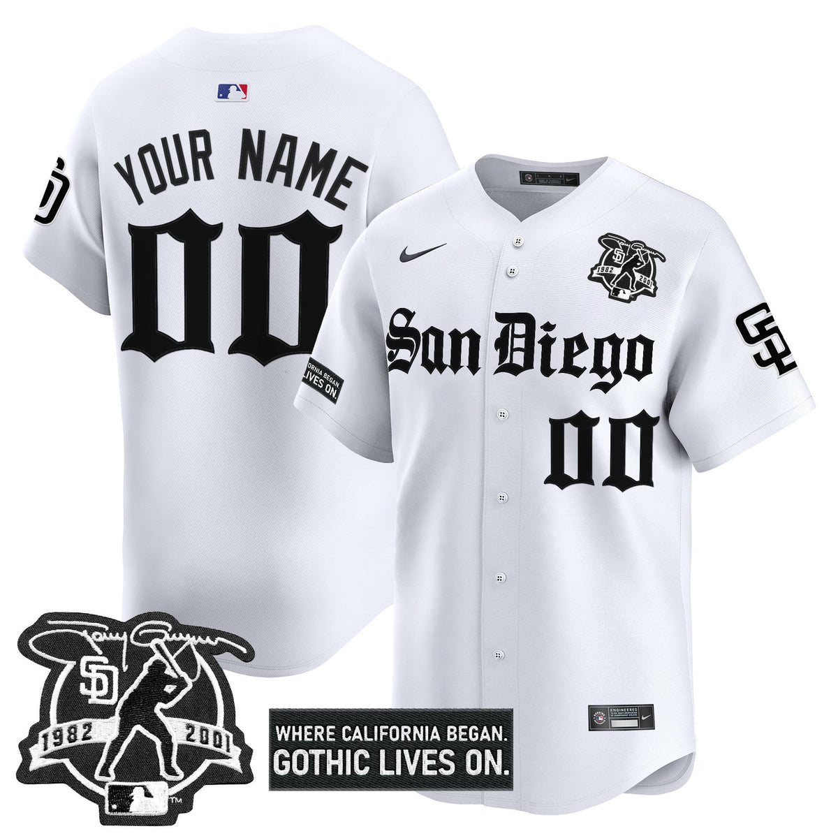 San Diego Padres 'Gothic Edition' Vapor Premier Limited Custom Jersey - All Stitched