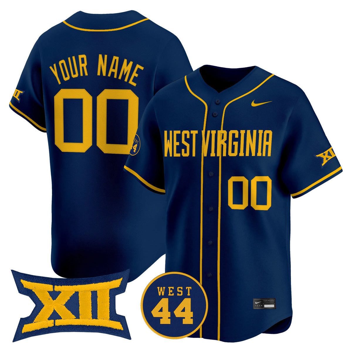 West Virginia Mountaineers 2025 Vapor Premier Limited Custom Jersey - All Stitched