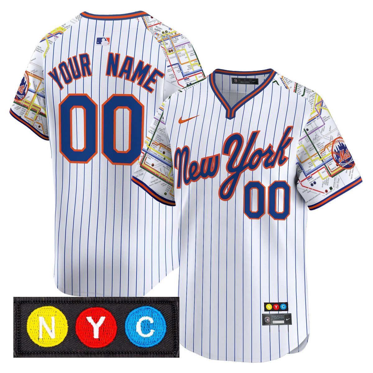 New York Mets Subway Style Vapor Premier Limited Custom Jersey - Stitched