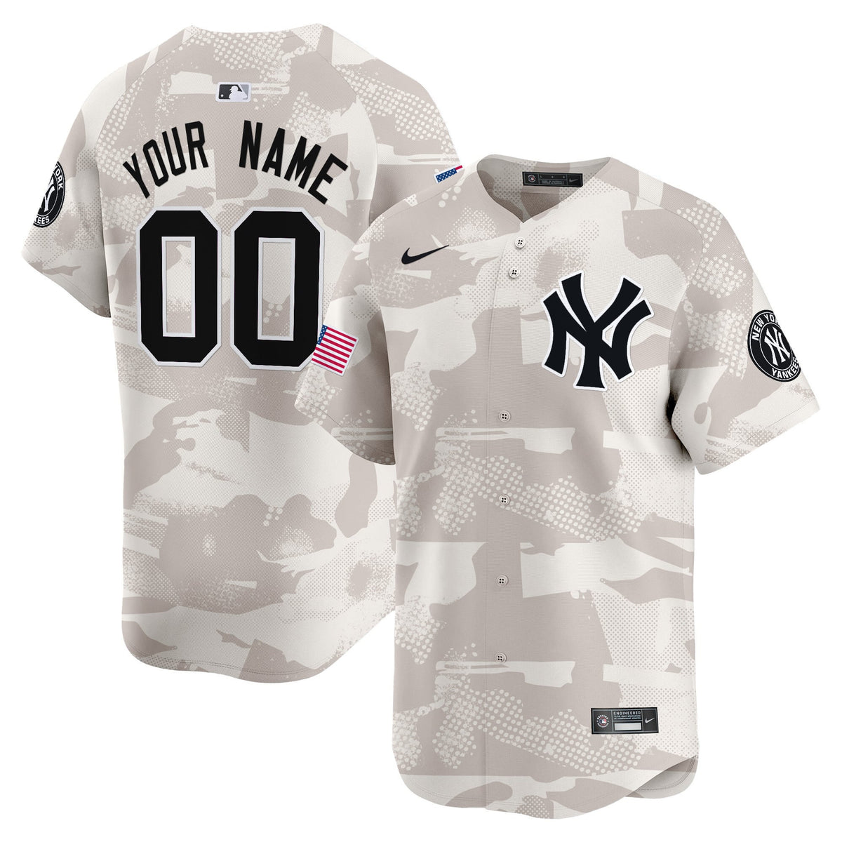 New York Yankees 2025 Armed Forces Day Vapor Premier Limited Custom Jersey - Stitched