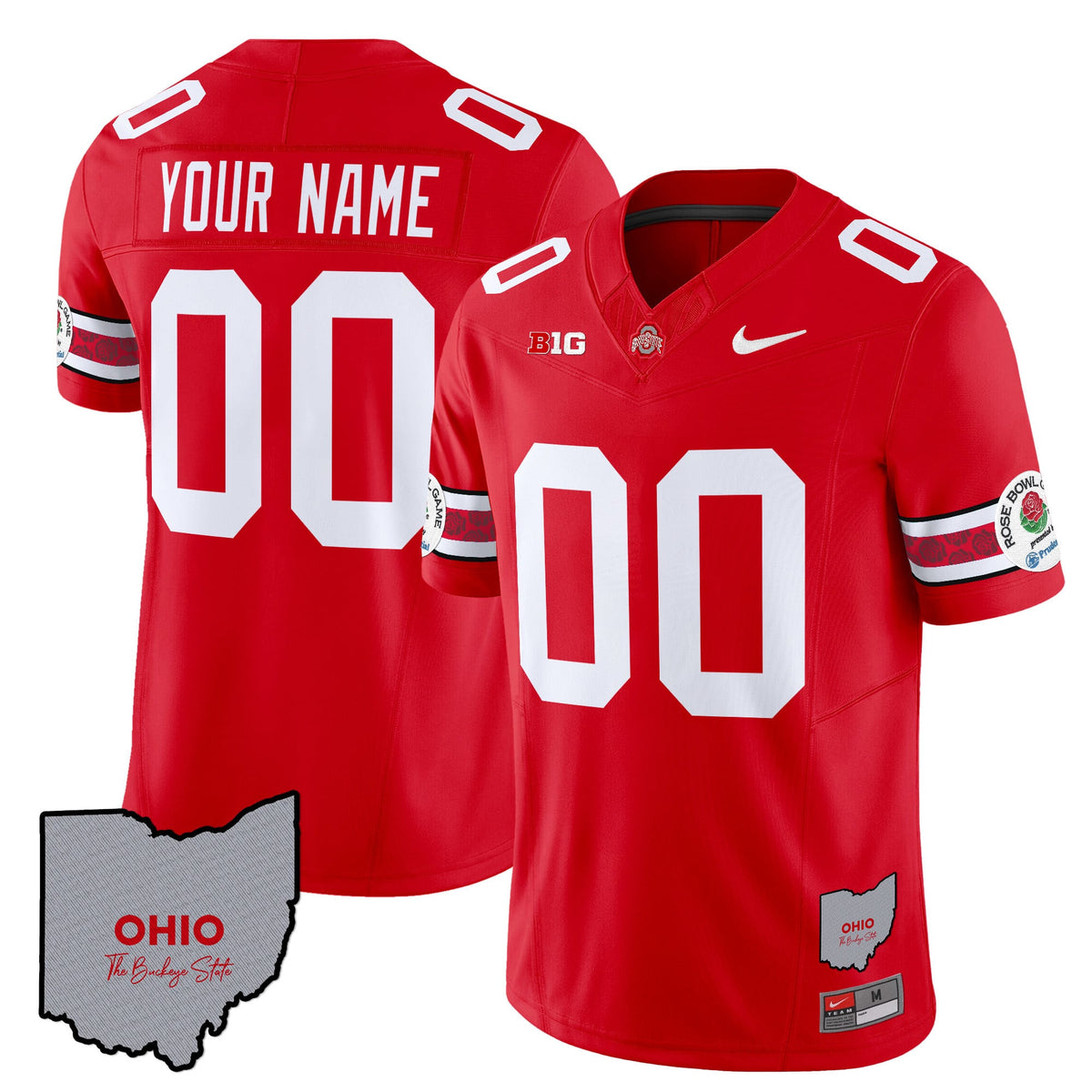 Ohio State Buckeyes Rose Bowl Vapor Limited Custom Jersey V3 - Stitched