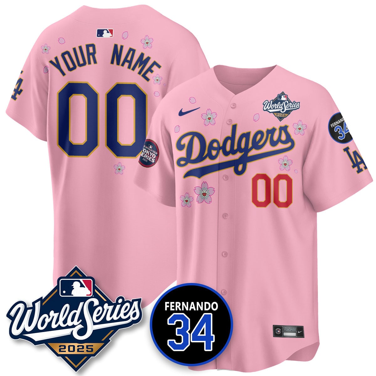 Los Angeles Dodgers Tokyo Series 2025 NL Champions Custom Jersey - All Stitched