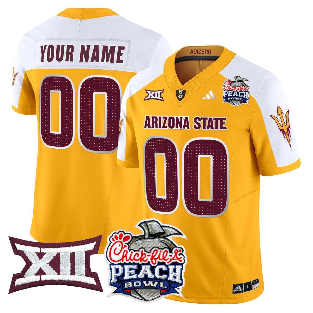 Arizona State Sun Devils 2025 Peach Bowl Vapor Limited Custom Jersey V2 - All Stitched