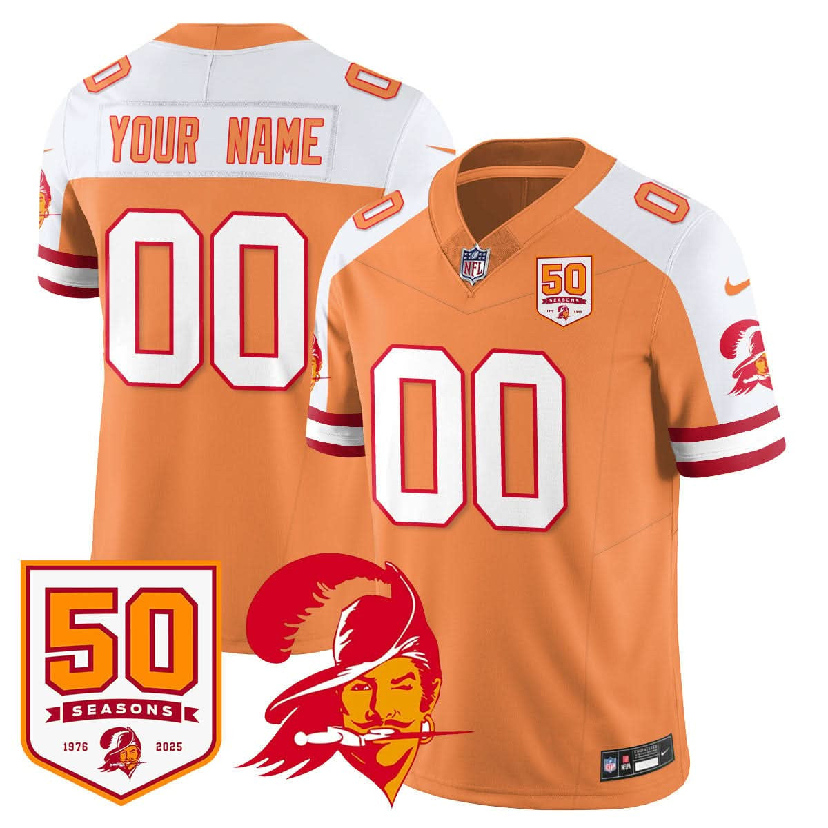 Tampa Bay Buccaneers '76 Vapor Limited Custom Jersey - All Stitched