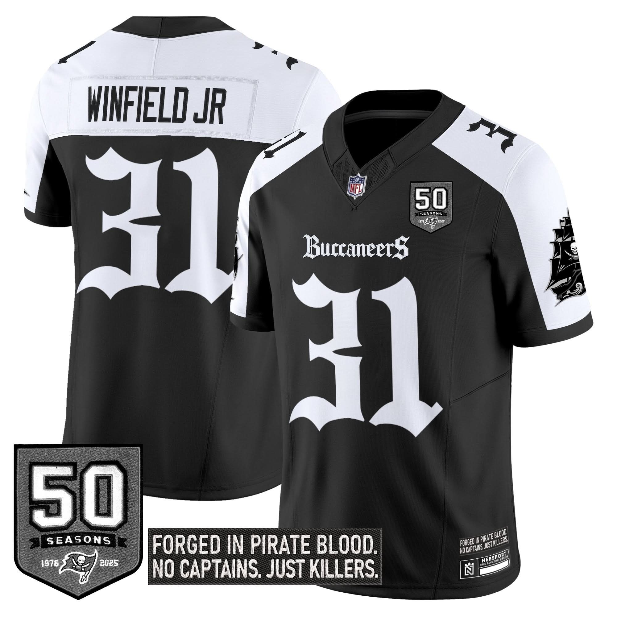 Tampa Bay Buccaneers 'Gothic Pirate Shadows Edition' Limited Jersey - All Stitched