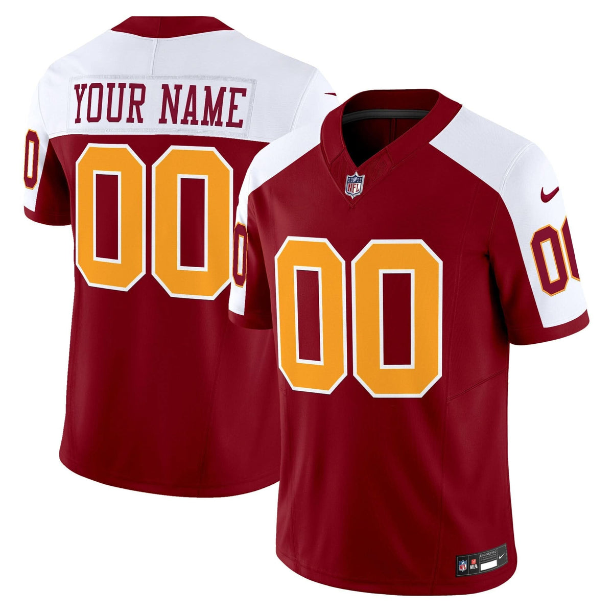 Washington Redskins Throwback Vapor Limited Custom Jersey - All Stitched