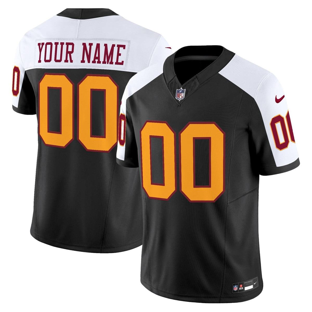 Washington Redskins Throwback Vapor Limited Custom Jersey - All Stitched