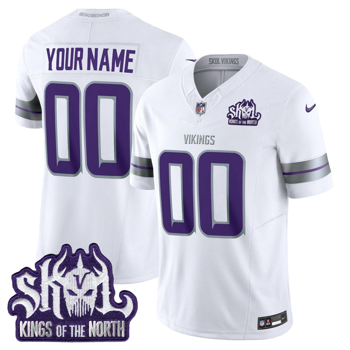 Minnesota Vikings 2025 Winter Warrior Skol Patch Vapor Limited Custom Jersey - All Stitched