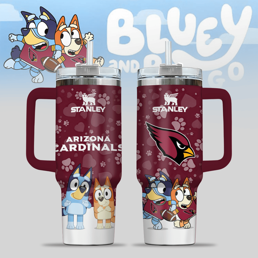 Arizona Cardinals NFL x Bluey Custom Stanley Cup 40 oz 30 oz Tumbler With Handle